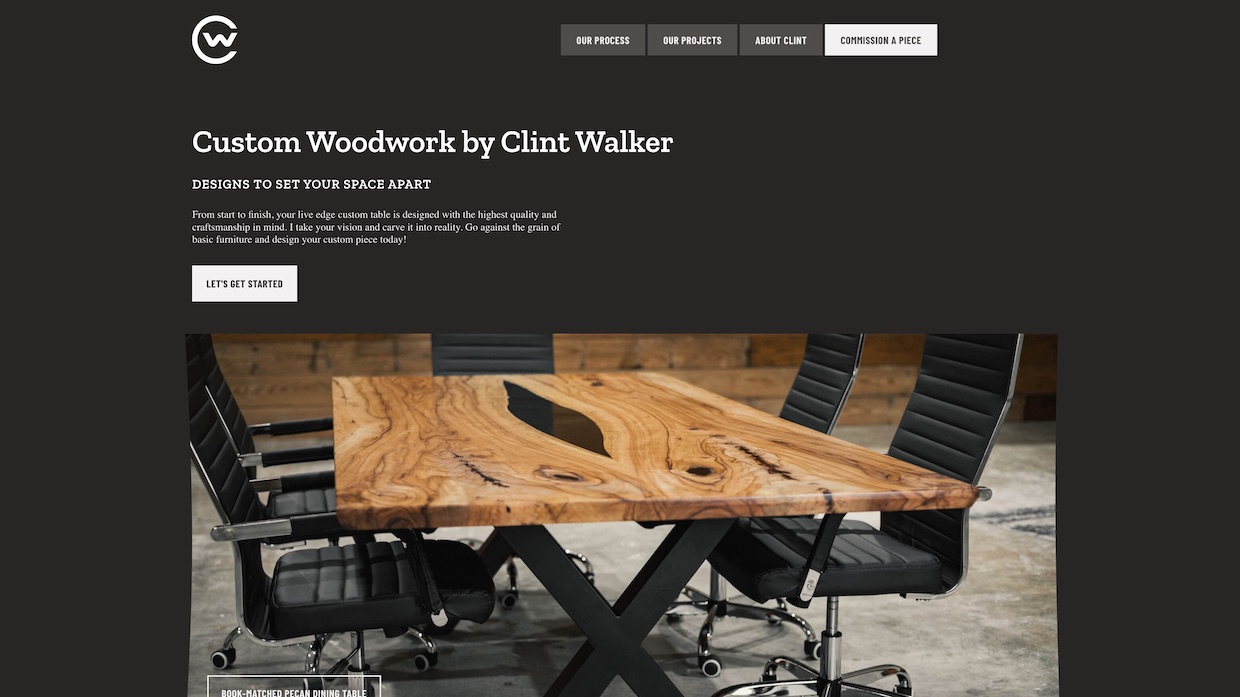 Voixly Web Design Portfolio 446 - Custom Woodwork by Clint Walker - [clintwalkerwoodworking.com]