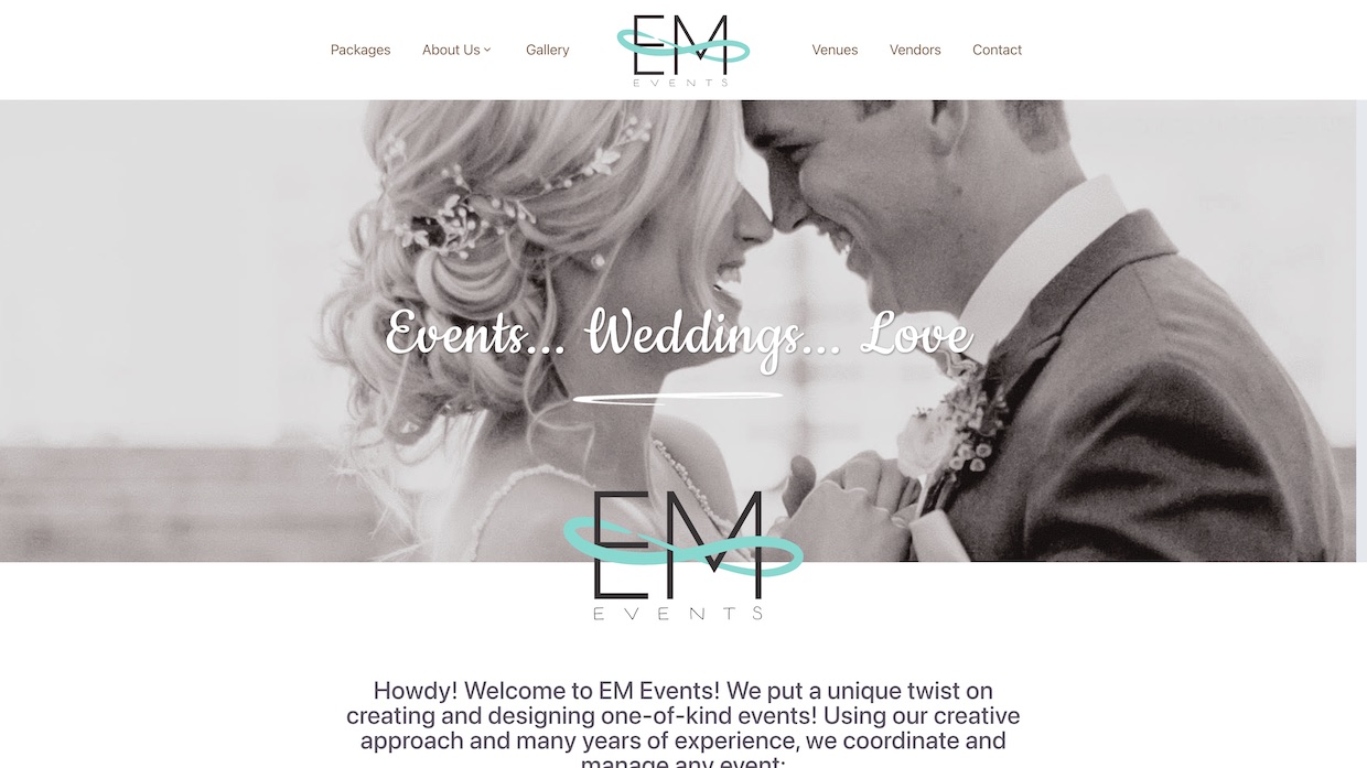 Voixly Web Design Portfolio 448 - EM Events – Event Planning and Wedding Coordination - [emevents.com]