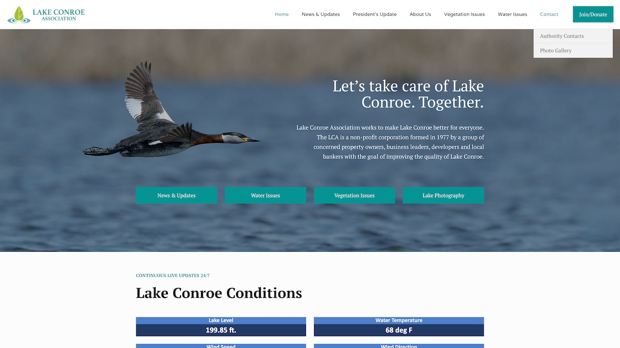 Voixly Web Design Portfolio 454 - Home - Lake Conroe Association - [lcatx.org]