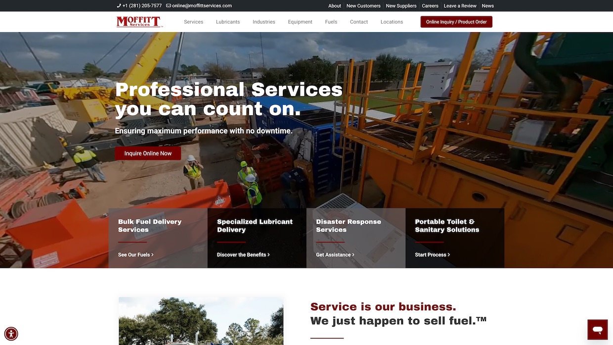 Voixly Web Design Portfolio 457 - Moffitt Services - Fuel Services, Lubricants, Emergency Response_ - [moffittservices.com]
