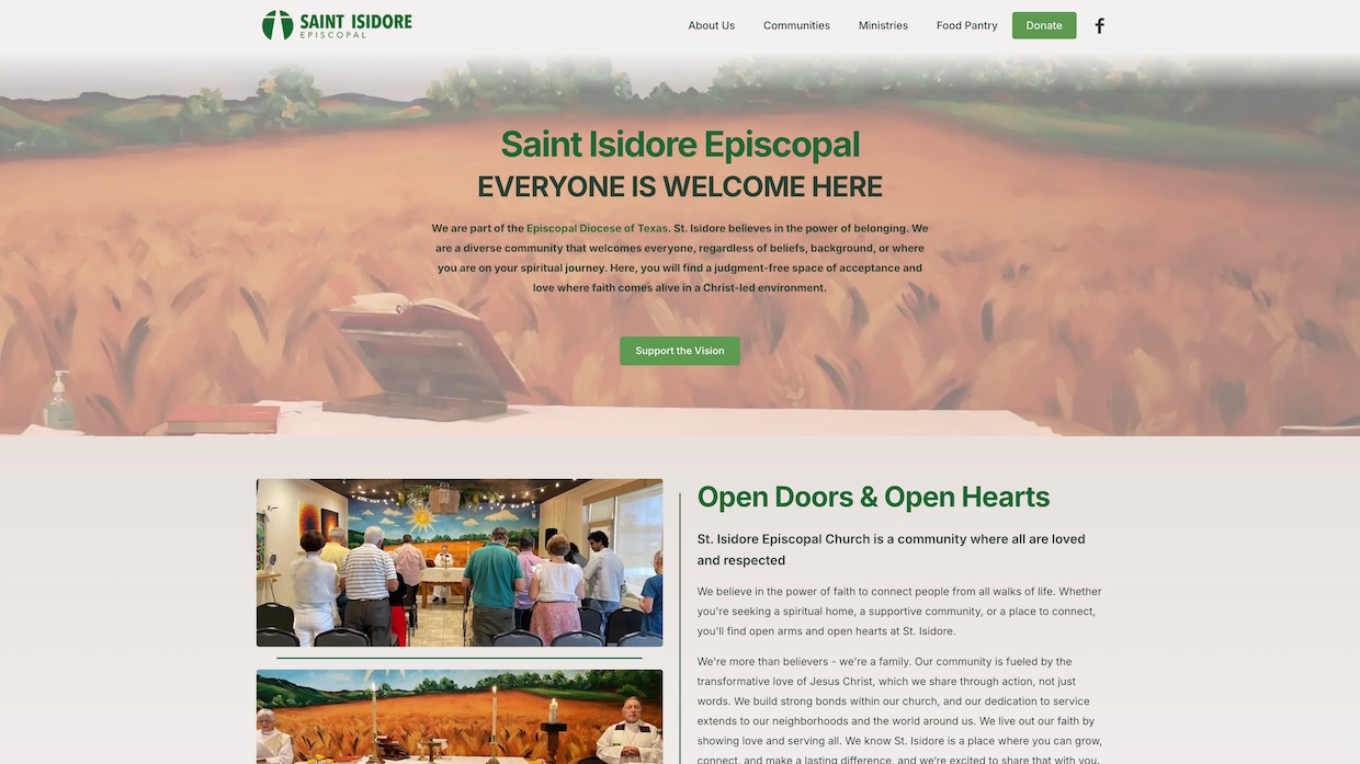Voixly Web Design Portfolio 462 - Home - Saint Isidore Episcopal - [isidores.org]