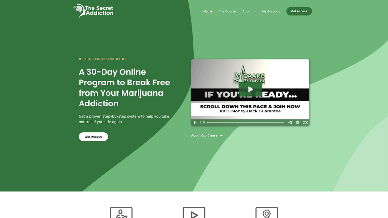 Voixly Web Design Portfolio 468 - The Secret Addiction - Break Free from Your Marijuana Addiction_ - [secretaddiction.org]